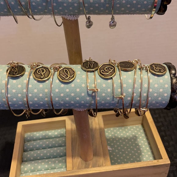 BANGLES BRACELETS WITH INITIAL LETTERS & CHARMS ( Bundle 15) - Picture 2 of 5